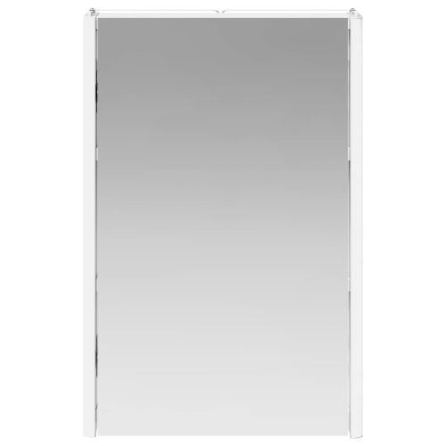 Шкаф с огледало за баня Бяло 33 x 11,5 x 50 см Инженерно дърво