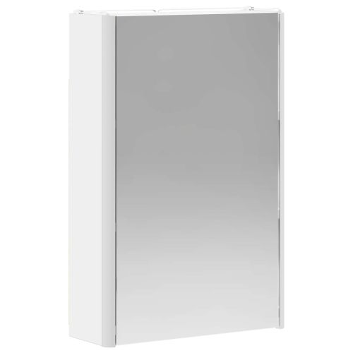 Шкаф с огледало за баня Бяло 33 x 11,5 x 50 см Инженерно дърво