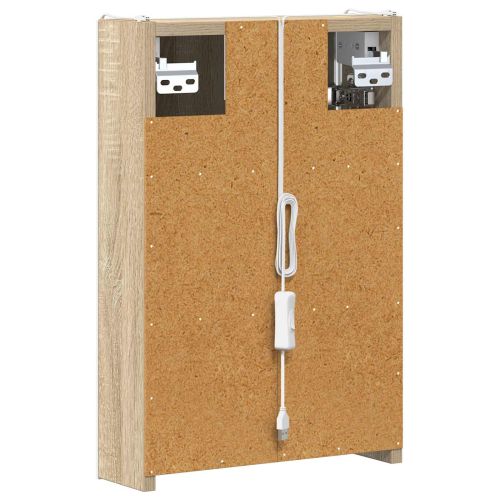 Шкаф с огледало за баня Сонома дъб 33 x 11,5 x 50 см