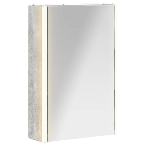 Шкаф с огледало за баня Циментено сиво 33 x 11,5 x 50 см