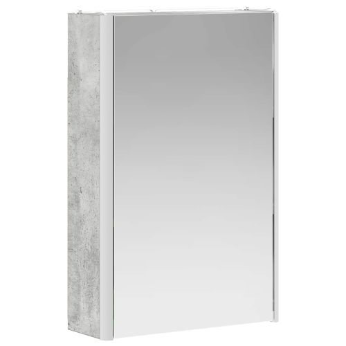 Шкаф с огледало за баня Циментено сиво 33 x 11,5 x 50 см