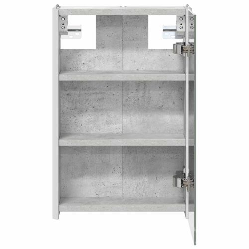 Шкаф с огледало за баня Циментено сиво 33 x 11,5 x 50 см