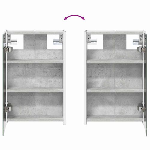 Шкаф с огледало за баня Циментено сиво 33 x 11,5 x 50 см