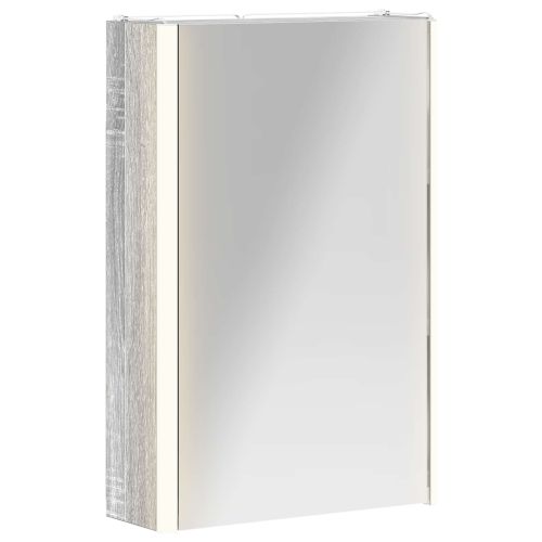 Шкаф с огледало за баня Сив Сонома 33 x 11,5 x 50 см