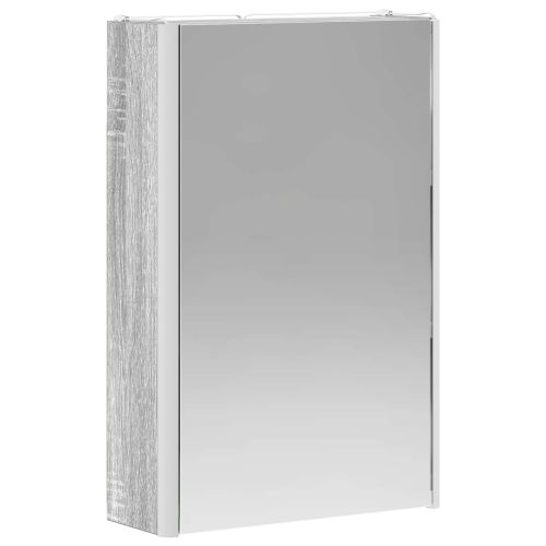 Шкаф с огледало за баня Сив Сонома 33 x 11,5 x 50 см