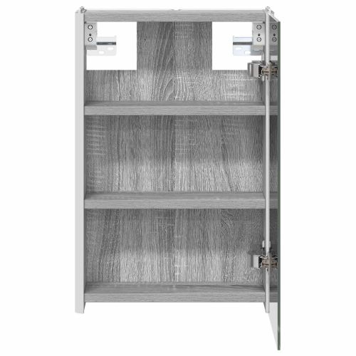 Шкаф с огледало за баня Сив Сонома 33 x 11,5 x 50 см