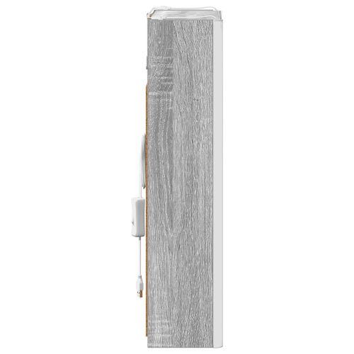 Шкаф с огледало за баня Сив Сонома 33 x 11,5 x 50 см