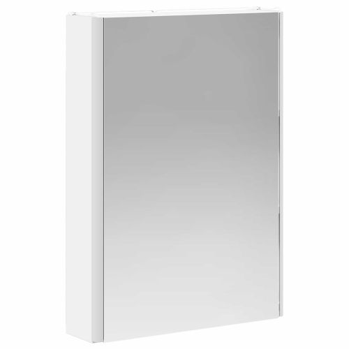 Шкаф с огледало за баня Бяло 43 x 11,5 x 60,5 см