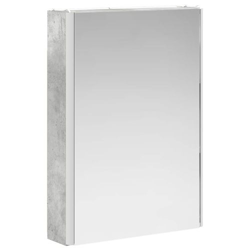 Шкаф с огледало за баня Циментено сиво 43 x 11,5 x 60,5 см
