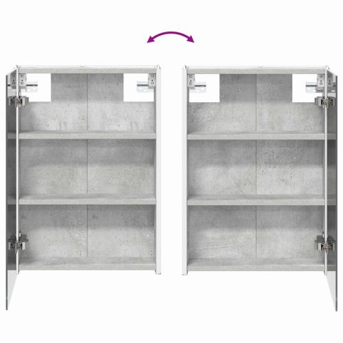 Шкаф с огледало за баня Циментено сиво 43 x 11,5 x 60,5 см