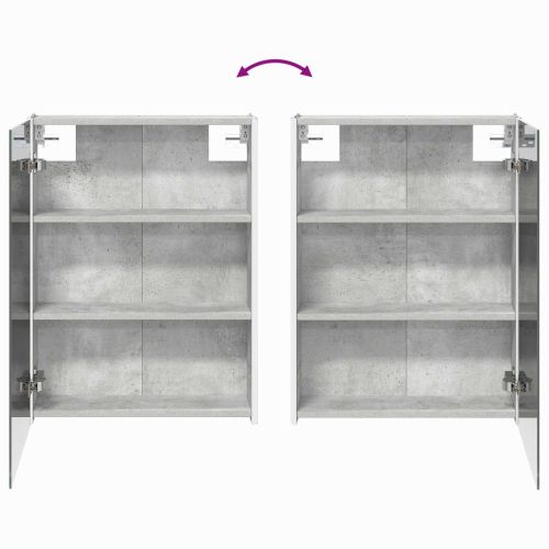 Шкаф с огледало за баня Циментено сиво 53,5 x 15,5 x 70 см