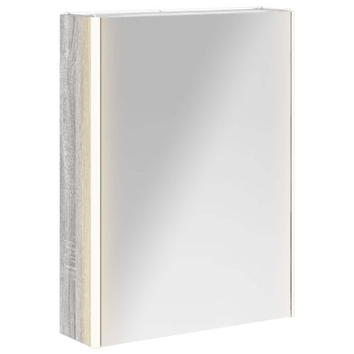 Шкаф с огледало за баня Сив Сонома 53,5 x 15,5 x 70 см