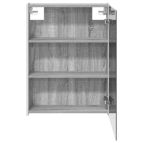 Шкаф с огледало за баня Сив Сонома 53,5 x 15,5 x 70 см