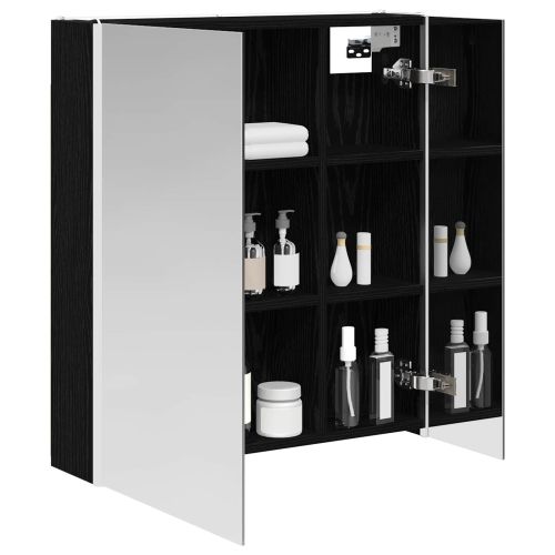 Шкаф с огледало за баня Черния дъб 63,5 x 15,5 x 70 см