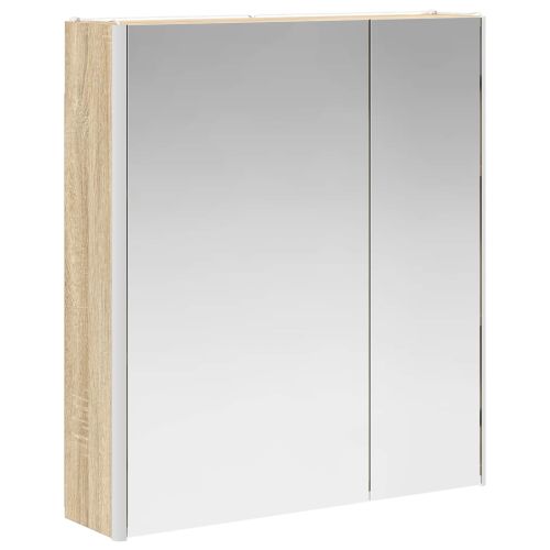 Шкаф с огледало за баня Сонома дъб 63,5 x 15,5 x 70 см
