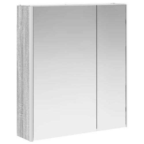 Шкаф с огледало за баня Сив Сонома 63,5 x 15,5 x 70 см