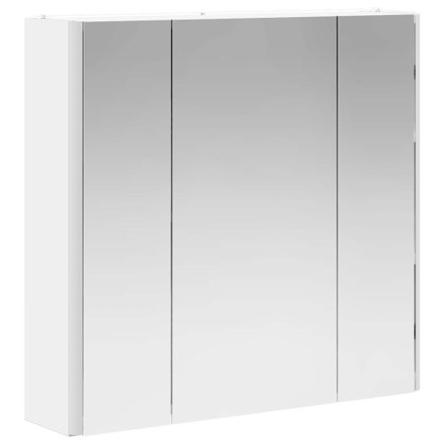 Шкаф с огледало за баня Бяло 63,5 x 15,5 x 60,5 см