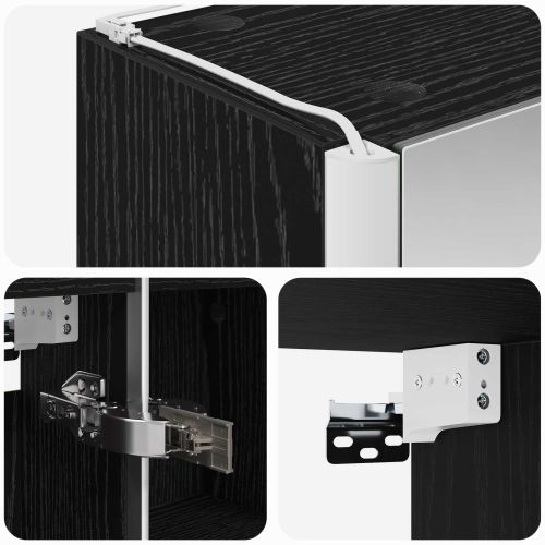 Шкаф с огледало за баня Черния дъб 63,5 x 15,5 x 60,5 см