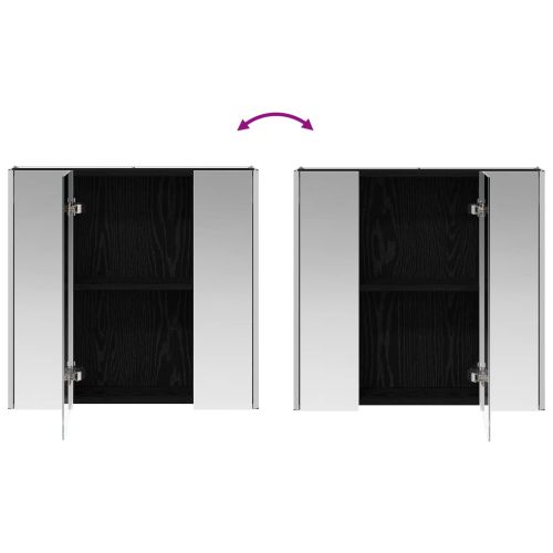 Шкаф с огледало за баня Черния дъб 63,5 x 15,5 x 60,5 см