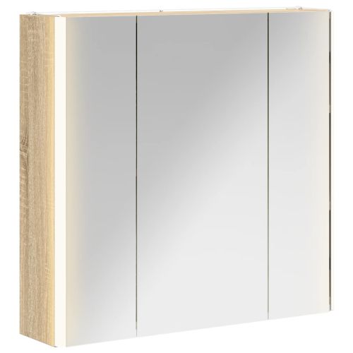 Шкаф с огледало за баня Сонома дъб 63,5 x 15,5 x 60,5 см