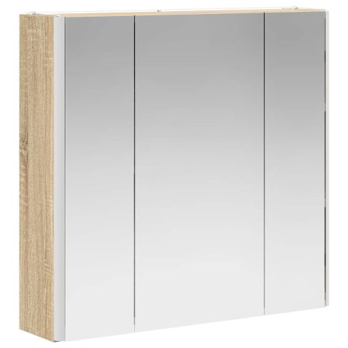 Шкаф с огледало за баня Сонома дъб 63,5 x 15,5 x 60,5 см