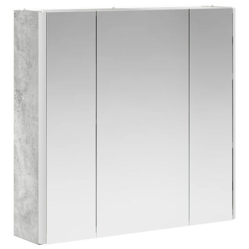 Шкаф с огледало за баня Циментено сиво 63,5 x 15,5 x 60,5 см