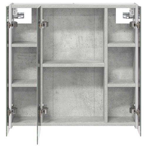 Шкаф с огледало за баня Циментено сиво 63,5 x 15,5 x 60,5 см