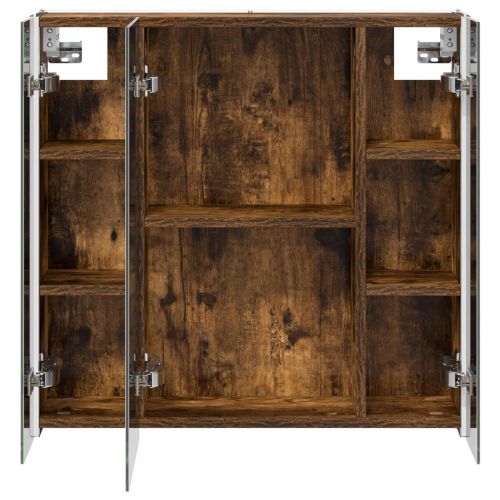 Шкаф с огледало за баня Димян дъб 63,5 x 15,5 x 60,5 см