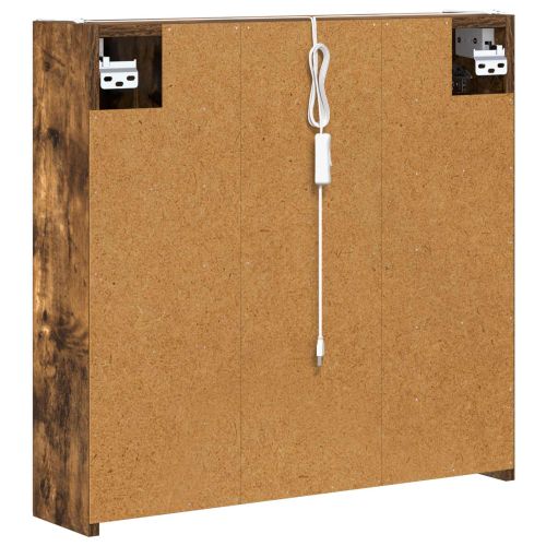 Шкаф с огледало за баня Димян дъб 63,5 x 15,5 x 60,5 см