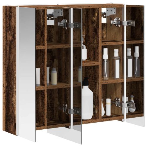 Шкаф с огледало за баня Старо дърво 63,5 x 15,5 x 60,5 см