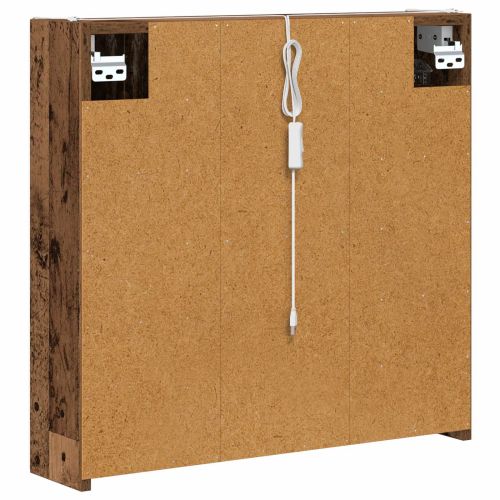 Шкаф с огледало за баня Старо дърво 63,5 x 15,5 x 60,5 см