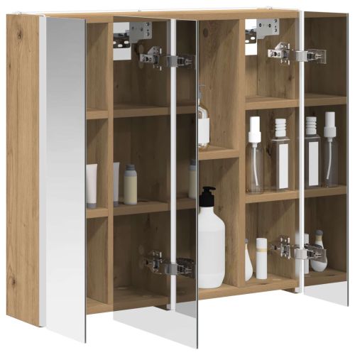 Шкаф с огледало за баня Дъб Артизан 63,5 x 15,5 x 60,5 см