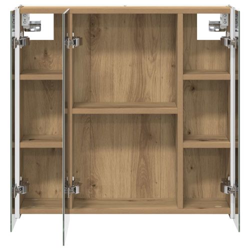 Шкаф с огледало за баня Дъб Артизан 63,5 x 15,5 x 60,5 см