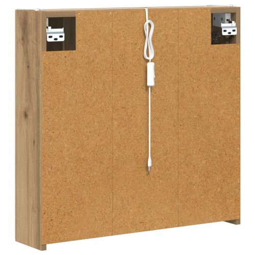 Шкаф с огледало за баня Дъб Артизан 63,5 x 15,5 x 60,5 см