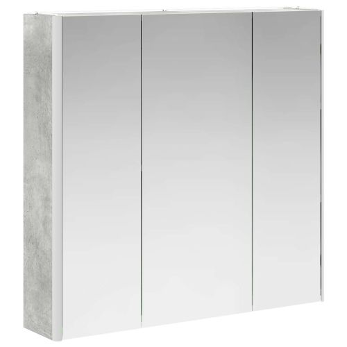 Шкаф с огледало за баня Циментено сиво 73.5 x 15.5 x 70 см