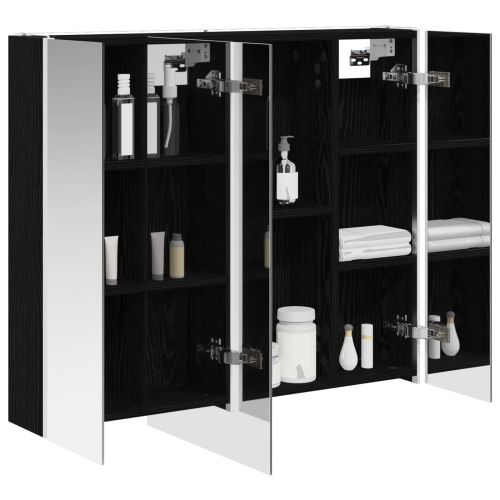 Шкаф с огледало за баня Черния дъб 83,5 x 15,5 x 70 см