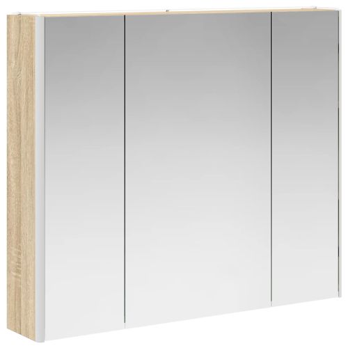 Шкаф с огледало за баня Сонома дъб 83,5 x 15,5 x 70 см