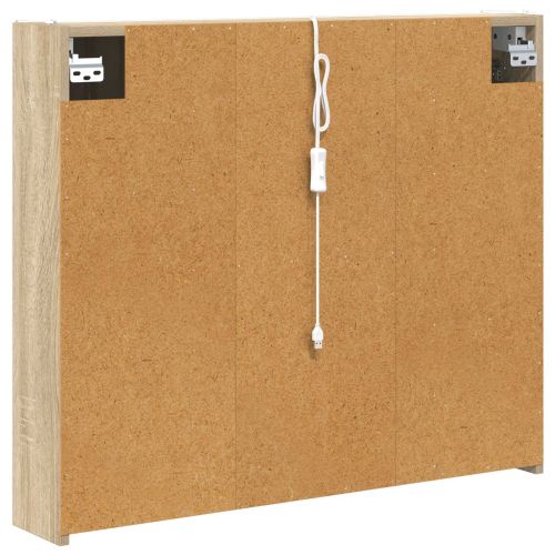 Шкаф с огледало за баня Сонома дъб 83,5 x 15,5 x 70 см