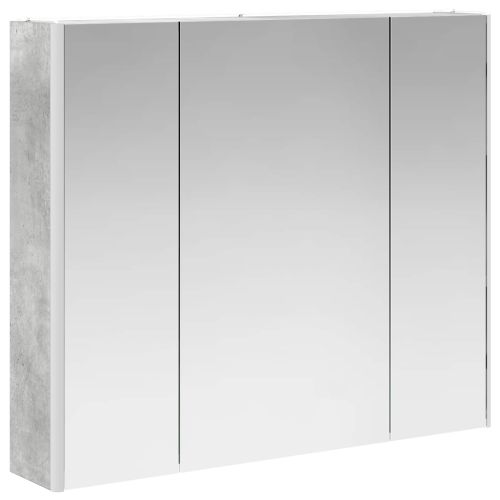 Шкаф с огледало за баня Циментено сиво 83,5 x 15,5 x 70 см
