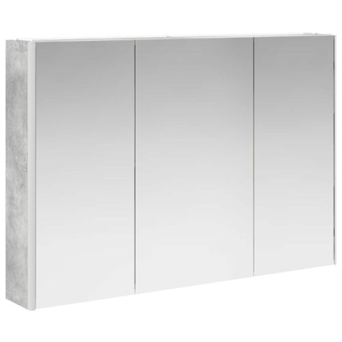 Шкаф с огледало за баня Циментено сиво 103,5 x 15,5 x 70 см