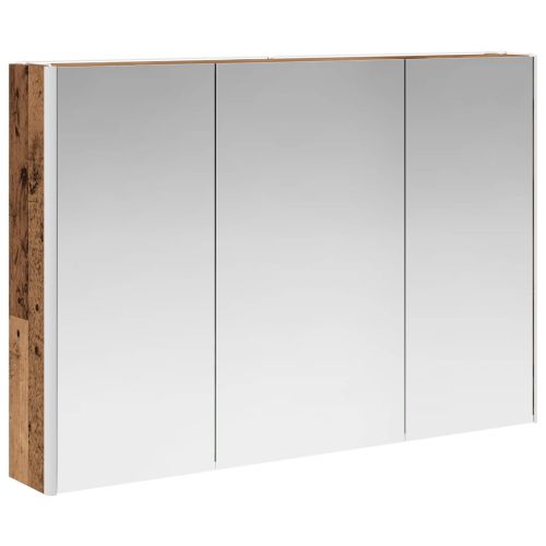 Шкаф с огледало за баня Старо дърво 103,5 x 15,5 x 70 см