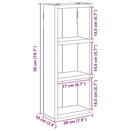 Банен стенен шкаф с рафт Дъб Артизан 20 x 10 x 50 см