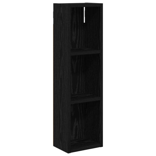 Банен стенен шкаф с рафт Черен Дъб 20 x 14 x 70 см