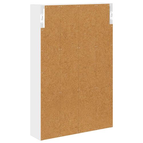 Банен стенен шкаф с рафт със съхранение Бял 40 x 10 x 60,5 см