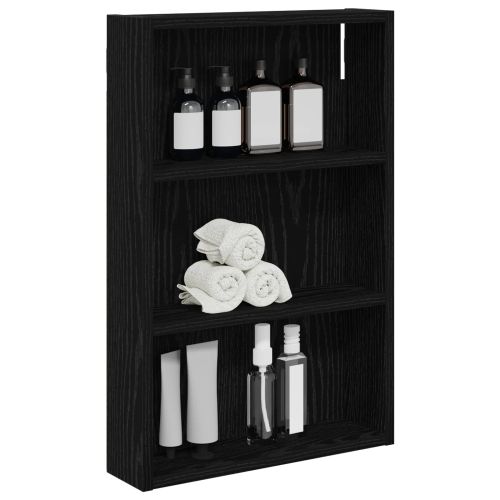 Банен стенен шкаф с рафт Черен Дъб 40 x 10 x 60,5 см