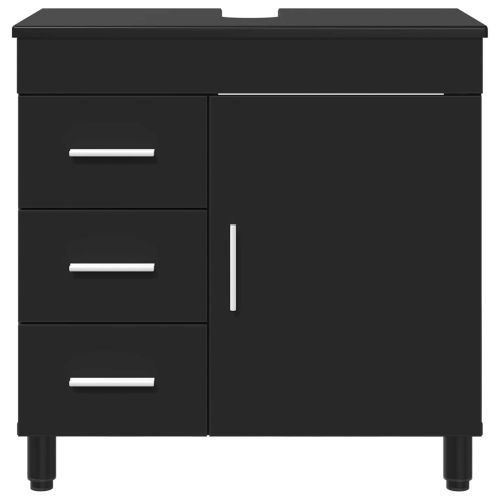 Баня с мивка Черен 60 x 35 x 60 см Инженерен дървен материал
