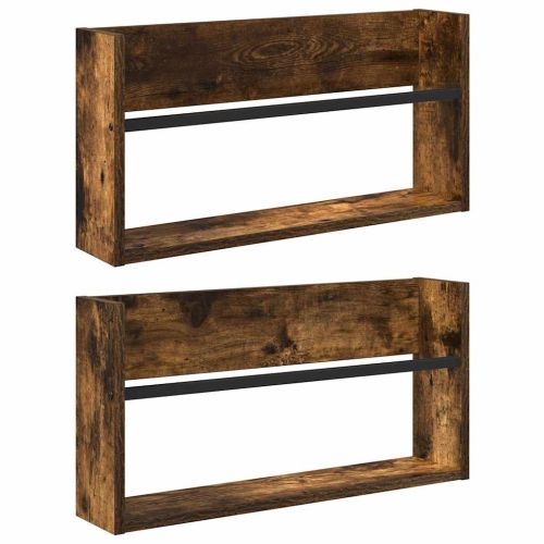 Етажерка за списания с рафт 2 pcs Димян дъб 60 x 12 x 30 см