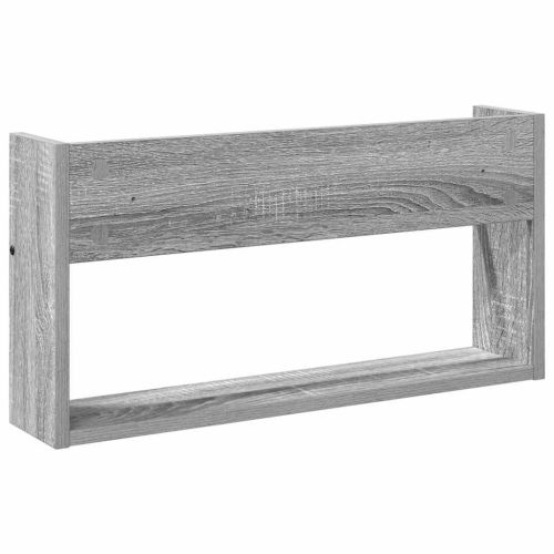 Етажерка за списания с рафт 2 pcs Сив Сонома 60 x 12 x 30 см