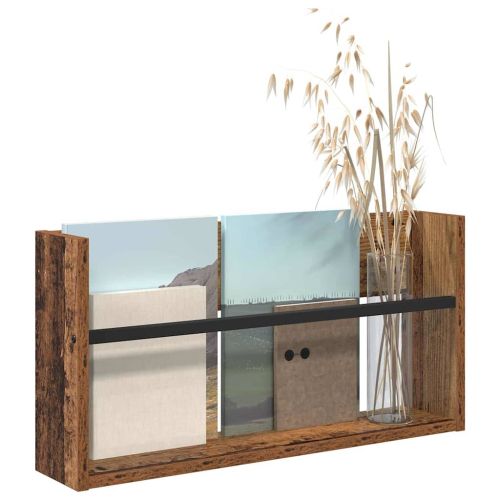 Етажерка за списания с рафт Старо дърво 60 x 12 x 30 см