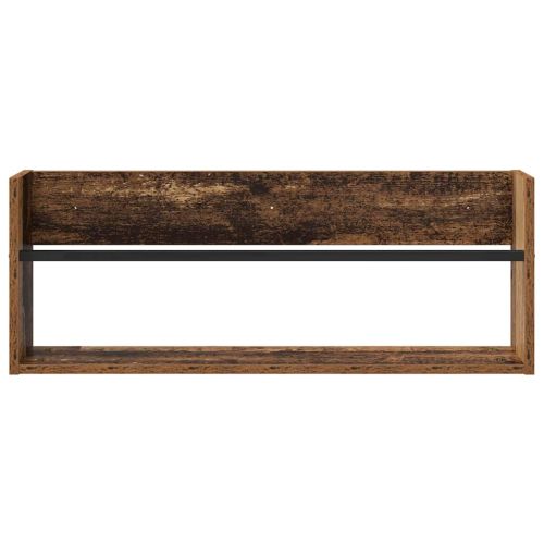 Етажерка за списания с рафт Старо дърво 80 x 12 x 30 см